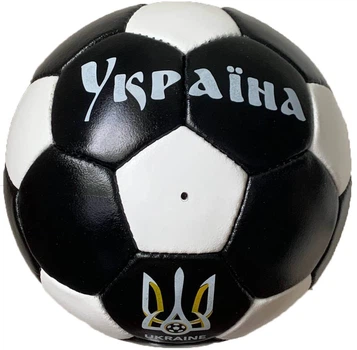 Футбольный мяч Sphere Ukraine черный (кожаный мяч)