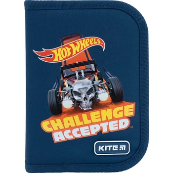 Пенал школьний без наполнения Kite Hot Wheels HW22-621, 1 отделение, 1 отворот
