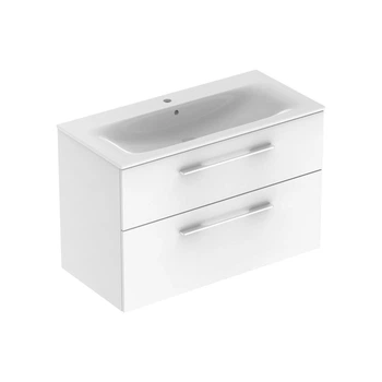 Тумба с раковиной Geberit Selnova Square slim rim 100 см, белый глянцевый (501.244.00.1)