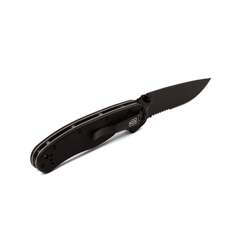 Нож складной карманный туристический Ontario RAT1 BS полу-серрейтор Black (8847)