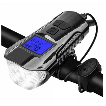 Ліхтар+комп.+дзвінок вбудований акумулятор XA-585-T6+2LED+вин.кнопка micro USB 4 реж