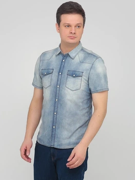 Джинсовая рубашка Jack & Jones 216204514 S (80182S) Синий
