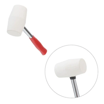 Киянка гумова біла 40 мм 225 г металева ручка INTERTOOL HT-0234