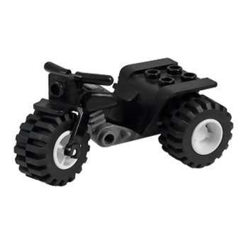 Транспорт Lego Мотоцикл Tricycle with Dark Bluish Gray Chassis & White Wheels 30187c06 4113819 Black Б/У