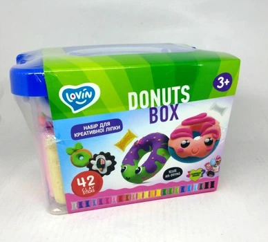 Набір тісто для ліплення Lovin Maxi box з повітряним пластиліном, 42 стика, в пластиковому боксі 25х18х16см, OKTO (70109)