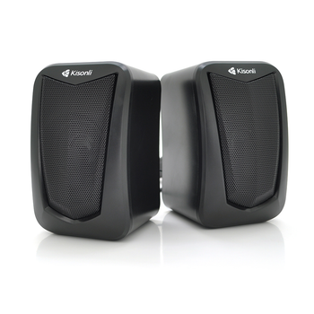 Колонки 2.0 Kisonli KS-06, для ПК та ноутбука, USB + 3.5mm, 2x3W, 20Hz-20KHz, Black