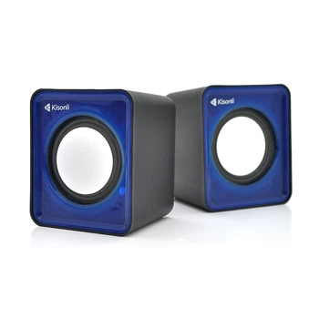Колонки 2.0 Kisonli V310 для ПК и ноутбука, USB + 3.5mm, 2x0,5W, 20Hz- 20KHz, Blue V310Bl