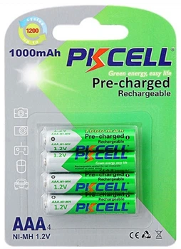 Аккумулятор PKCELL 1.2V AAA 1000mAh NiMH Already Charged, 4 штуки в блистере PC/AAA1000-4BA