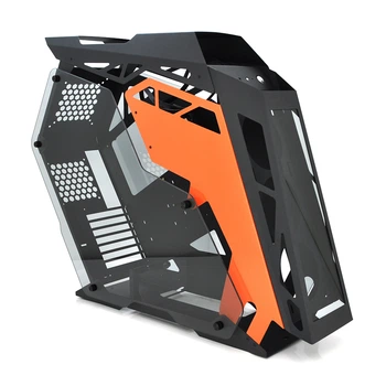 Корпус компьютерный - 0.8mm SPCC, ATX, 2x3.0 USB+Audio, Black/Orange, (755x220x595mm), без БП