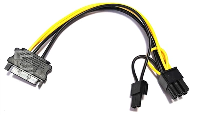 Кабель питания для видеокарт Ewell SATA to 8pin (6+2), универсальный, 20 см (EW365)