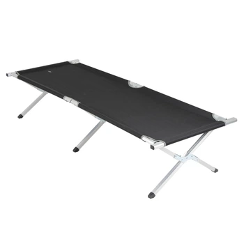 Ліжко розкладне Bo-Camp Single XL, 210x70 см, алюмінієвий каркас, до 100 кг, Black (1304488)