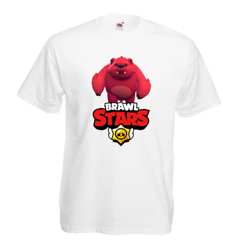 Футболка детская Бравл Старс Медведь Ниты (Brawl Stars Nita) белая 140 см