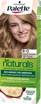 Стійка крем-фарба для волосся Schwarzkopf Palette Naturals без аміаку 8-0 Світло-русявий 110 мл (3838824171241)