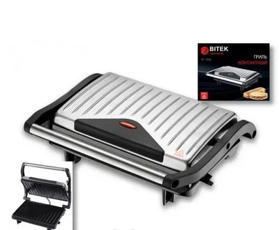 Гриль контактный прижимной электрический "BITEK BT-7406 750W"