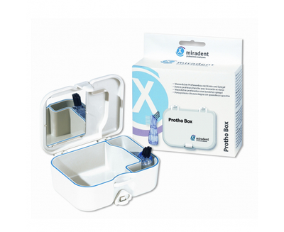 Protho Box контейнер для зберігання протезів + щітка для чищення протезів Miradent