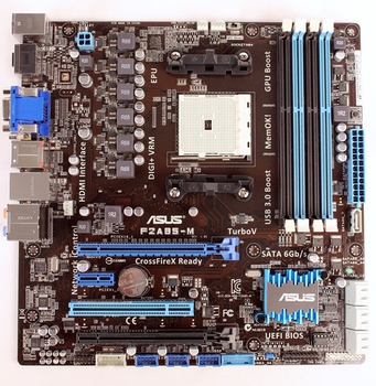 Материнская плата Socket FM2 ASUS F2A85-M SLI c HDMI, USB 3.0 ( sFM2, 4 слота DDR3, AMD A85, PCI-Ex16 ) Б/У