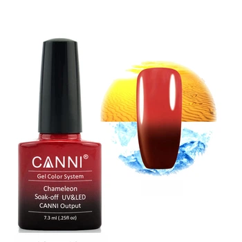 Термо гель-лак CANNI 338 бордовий - червоний, 7,3 ml