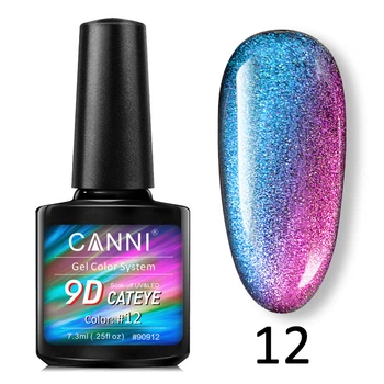 Гель-лак CANNI 9D Galaxy Cat eye 12 малиновий-синій, 7,3 ml