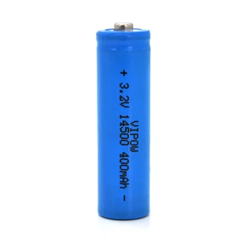 Литий-железо-фосфатный аккумулятор 14500 Lifepo4 Vipow IFR14500 TipTop, 400mAh, 3.2V, Blue IFR14500-400mAhTT