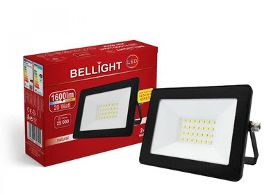 Светодиодный прожектор низковольтный 12–36V Bellight 20W 4000K IP65, LED прожектор для улицы, фасада, двора и технического освещения