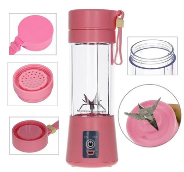 Блендер Juice Cup Fruits USB кухонный блендер-шейкер для смузи и коктейлей розовый