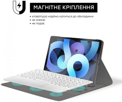 Клавіатура бездротова Bluetooth клавіатура AIRON Easy Tap 2 (з тачпадом та LED для Smart TV та планшета) (4822352781089)