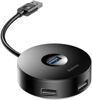 USB-хаб Baseus Round Box CAHUB-F01 USB3.0 to USB 3.0 x 1 + USB 2.0 х 3 Черный (16719)