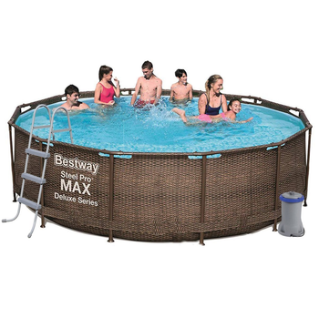 Бассейн каркасный Bestway 9150 л 366x100 cм с насосом 2006 л/ч и лестницей Коричневый (IP-171177)