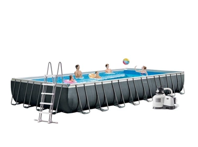 Бассейн каркасный Intex Ultra XTR Frame 54368 л 975x488x132 см насос 10000 л/ч лестница тент и подстилка Серый (IP-170405)