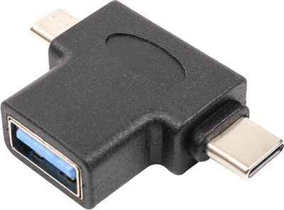 Переходник PowerPlant USB 3.0 Type-C, microUSB (M) - USB 3.0 OTG AF (CA913121)