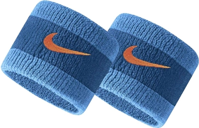 Напульсники Nike Swoosh Wristbands 2 PK Marina/Laser Blue/Rush Orange OSFM (N.000.1565.446.OS) (887791407894)