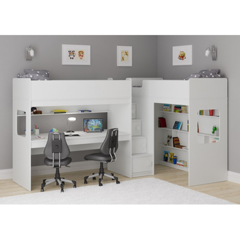 ​Двухъярусная кровать 801 KidsBunkBed цвет белый 1790 × 3031 × 1677 мм