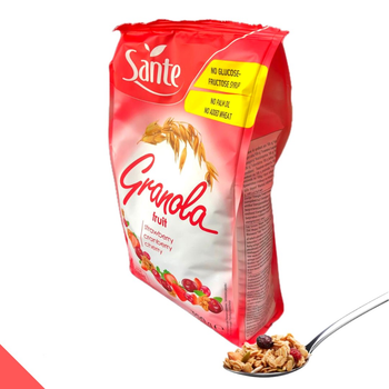 Гранола мюсли 350 г с клубникой, клюквой и вишней Sante Granola (San-350-SCC)