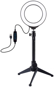 Кільцева USB LED-лампа Puluz PKT3031 4.7" + настільний штатив