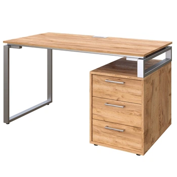 Офисный письменный стол Loft Details L120 дуб крафт золотой