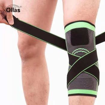 Бандаж коленного сустава KNEE SUPPORT / Наколенник эластичный для суставов, цвет серо-зеленый