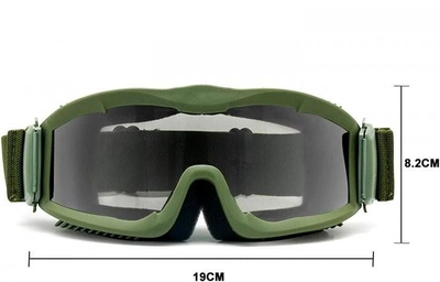 Тактические военные солнцезащитные очки-маска RK3 Зеленый