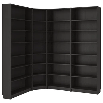 Кутова книжкова шафа IKEA BILLY 215 / 135x28x237 см чорно-коричнева (290.204.70)