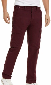 Чоловічі гібридні штани Levi's 502 Regular Taper Hybrid Cargo з боковими кишенями, еластичні, бордовий, розмір 34х32