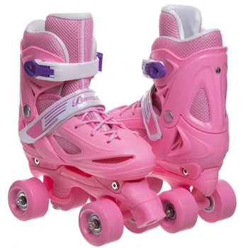 Роликовые коньки раздвижные Zelart Bamwei 905 размер 31-34 Pink-White