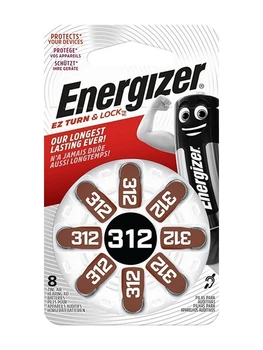 Батарейка для слухового апарата ENERGIZER Zinc Air 312 8шт (6)