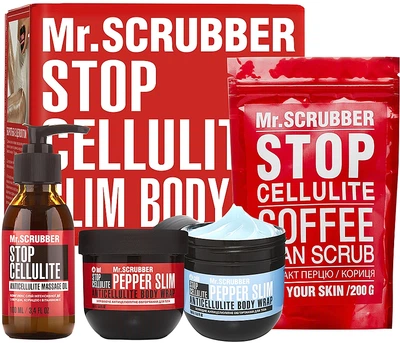 Набор - Mr.Scrubber Slim&Elastic Body (oil/100ml + cr/2x250g + scrub/200g) (925713-31337349)