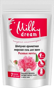 Шипуча ароматна морська сіль для ванн "Рожеві мрії" - Milky Dream (дой-пак) 300g (912026-40564)