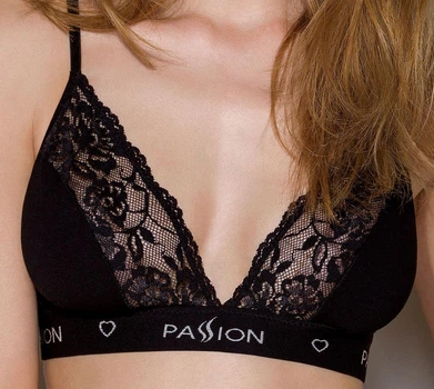 Эластичный топ с кружевом Passion PS001 TOP S Черный ( SO4177 )