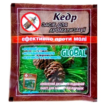 Таблетки ароматизированые Global от моли, Кедр, 10 таблеток