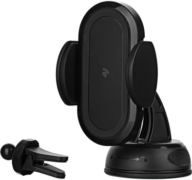 Автодержатель 2E Car Windsheild/Airvent Wireless Charger 10W Black (2E-WCQ01-07)