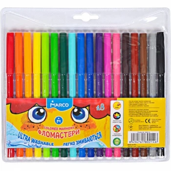 Набір фломастерів Marco Super Washable 1690-18 18 кольорів