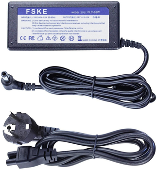 Блок живлення FSKE Power Specialist 19 V 3.42 A 65 W 5.5 * 2.5 mm для ноутбука ASUS / Toshiba / Lenovo / Medion (240620PL0053)