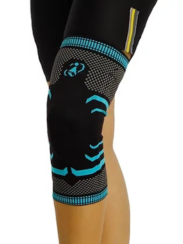 Бандаж трикотажный на коленный сустав с гибкой фиксацией Morsa Cyberg Черный размер M 1 шт (8698811082746)