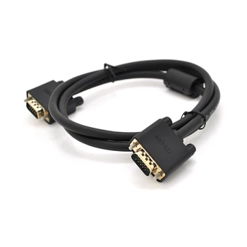 Кабель VEGGIEG VG-3 VGA 3+6, 3,0m, male to male (тато-тато), OD-6.5mm, 1 ферит, круглий Black, конектор Gold YT-VGA(M)/(M)3+6VG- 3